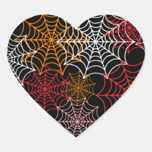 Customizable Spider Webs Heart Sticker