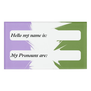 Customizable Spiky Boho Genderqueer Pride Flag Name Tag