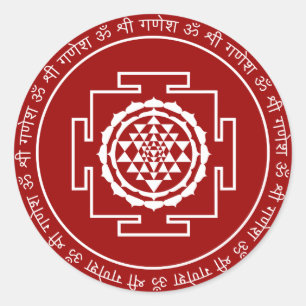 Customizable Spiritual Shree Yantra Classic Round Sticker