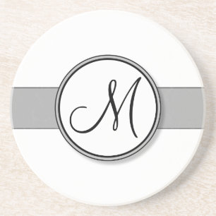 Customizable Split Monogram Seal Template Coaster