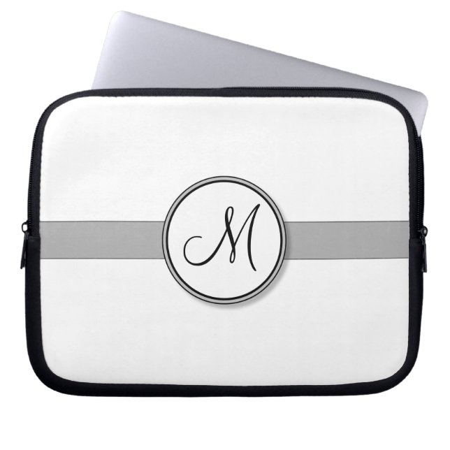 Customizable Split Monogram Seal Template Laptop Sleeve (Front)