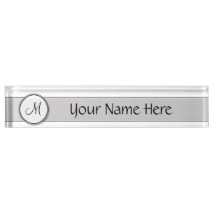Customizable Split Monogram Seal Template Nameplate