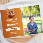 Customizable Sports Party Invitations for Kids<br><div class="desc">Celebrate your child’s birthday with these vibrant Orange Light Basketball Birthday Invitations! Featuring a striking orange light design with a bold basketball theme, these customizable invitations let you add a personal photo for a unique touch. Perfect for a basketball-themed birthday party, these invitations will bring an energetic and fun vibe...</div>