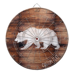 Customizable Spray Painted Bear on Wood Dartboard