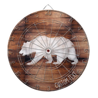 Customizable Spray Painted Bear on Wood Dartboard