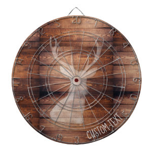 Customizable Spray Painted Deer on Wood Dartboard