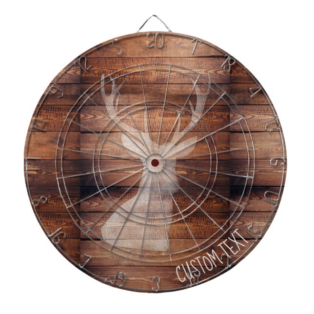 Customizable Spray Painted Deer on Wood Dartboard (Front)