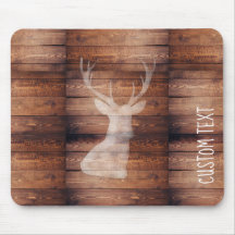 Customizable Spray Painted Deer on Wood Mousepad