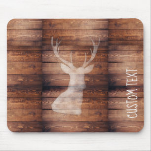 Customizable Spray Painted Deer on Wood Mousepad