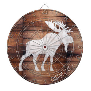 Customizable Spray Painted Moose on Wood Dartboard