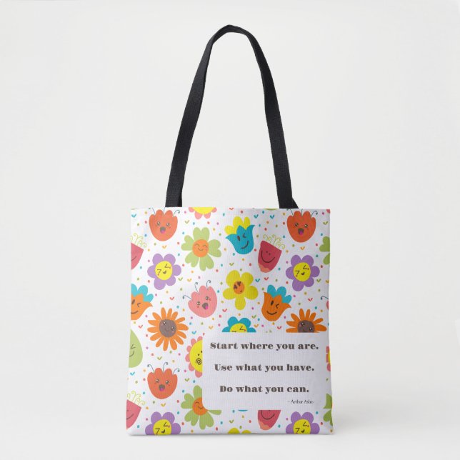 Customizable Spring is in the air reusable tote (Front)