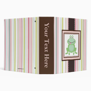 Customizable Spring Stripes Album with Photo Front Binder