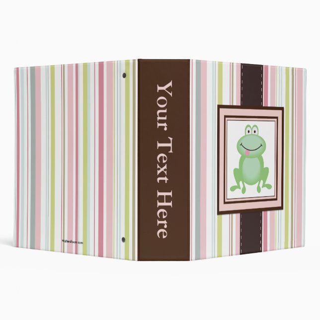 Customizable Spring Stripes Album with Photo Front Binder (Background)