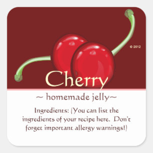 Customizable Square Cherry Stickers