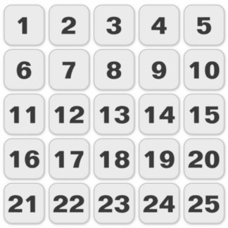 Customizable Square Number Stickers Black 