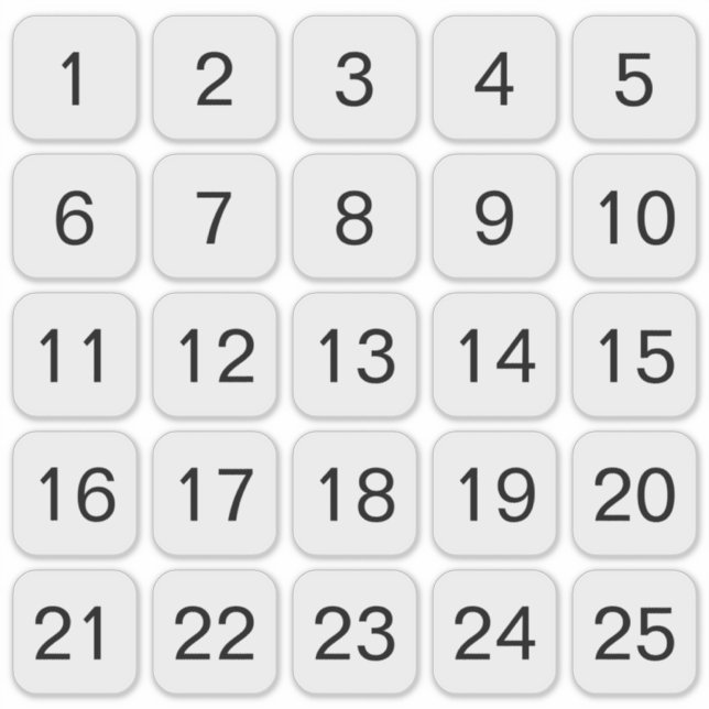 Customizable Square Number Stickers Black  (Front)