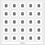 Customizable Square Number Stickers Black on White<br><div class="desc">Square customizable number stickers with simple sans serif typography in black on a white background. The stickers are 2, 2 inch each. Ideal for inventory,  storage or anything you would like to number! Exclusively designed for you by Happy Dolphin Studio.</div>