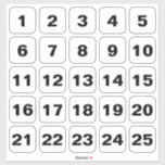 Customizable Square Number Stickers Black on White<br><div class="desc">Square customizable number stickers with simple sans serif typography in black on a white background. The stickers are 2, 2 inch each. Ideal for inventory,  storage or anything you would like to number! Exclusively designed for you by Happy Dolphin Studio.</div>