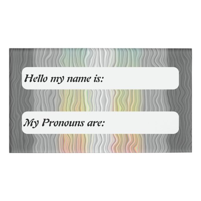  Customizable Squiggly Boho Demifluid Pride Flag Name Tag (Front)