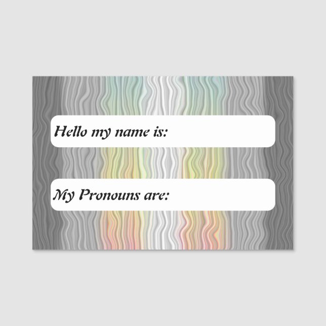  Customizable Squiggly Boho Demifluid Pride Flag Name Tag (Front)