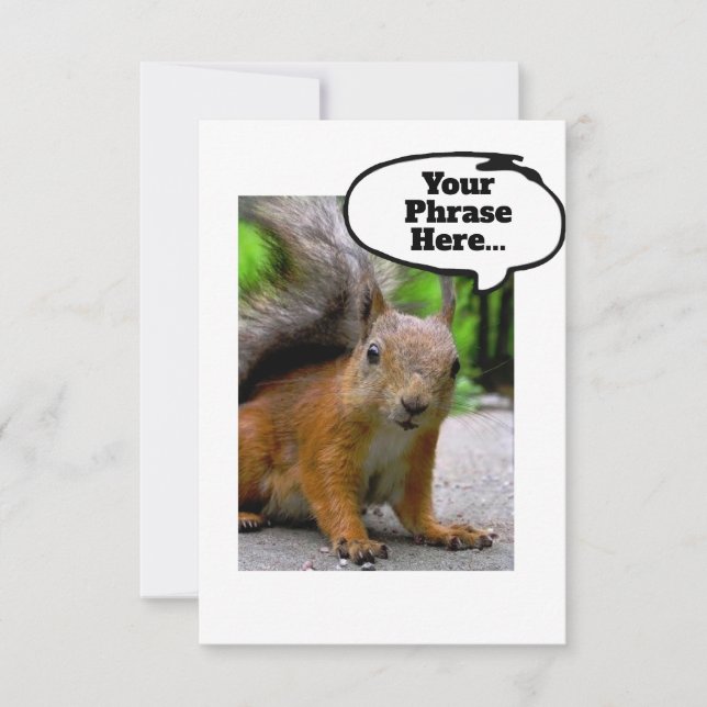 Customizable Squirrel Thought Bubble Say Anything  Thank You Card (Front)