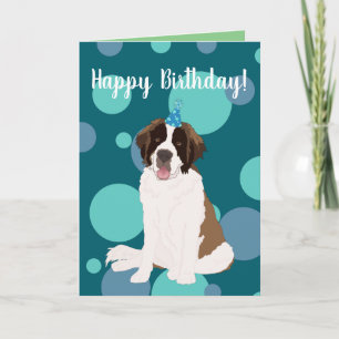 Customizable St Bernard Birthday  Card