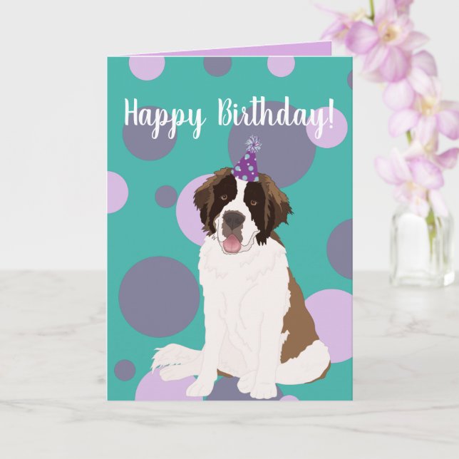 Customizable St Bernard Card (Orchid)