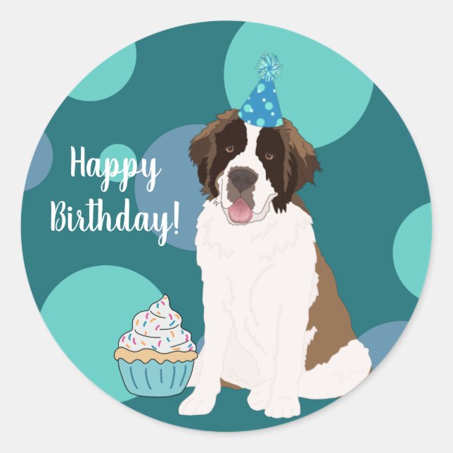 Customizable St Bernard Classic Round Sticker (Front)