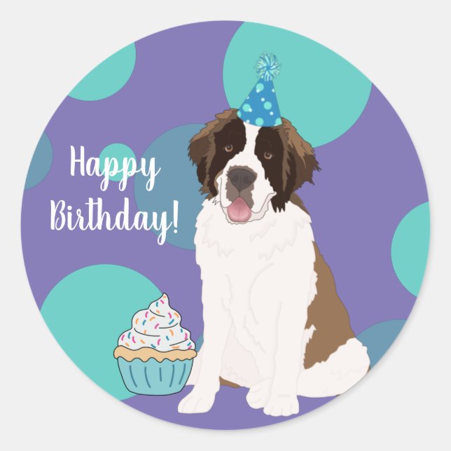 Customizable St Bernard Classic Round Sticker (Front)
