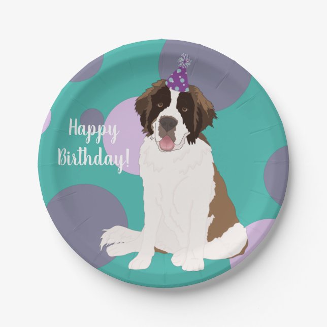 Customizable St Bernard  Paper Plate (Front)