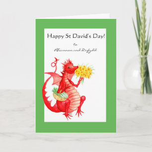 Customizable St David's Day Dragon Card