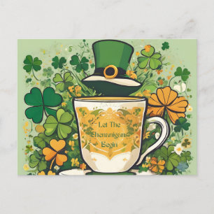 Customizable St Patrick’s Day Shenanigans Party Announcement Postcard