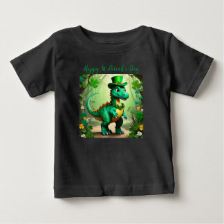 Customizable St Patrick’s Day Whimsical Dinosaur. Baby T-Shirt