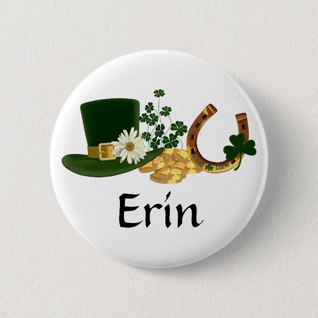CUSTOMIZABLE St. Patrick's Day Design 2 Inch Round Button (Front)
