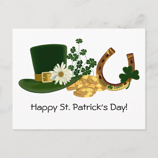 CUSTOMIZABLE St. Patrick's Day Design Postcard (Front)