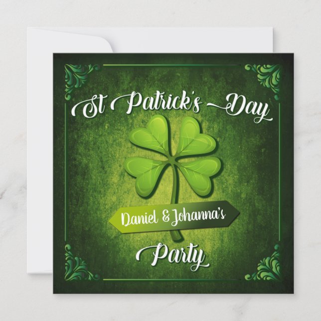 Customizable St Patrick's Day Party Invitation (Front)
