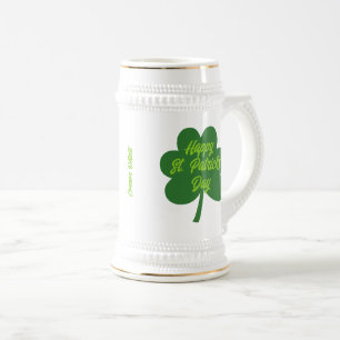 Customizable St. Patrick's Day Shamrock Beer Stein