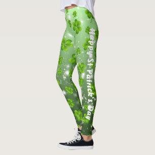 Customizable St. Patrick's Day Shamrock Leggings