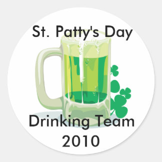 Customizable St. Patricks Drinking Team Stickers