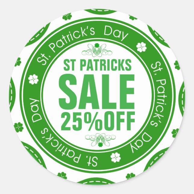 Customizable St Patrick's Sale Sticker (Front)