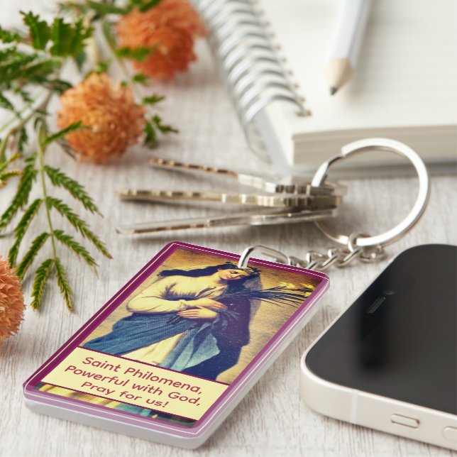 Customizable St. Philomena  Keychain (Front Right)