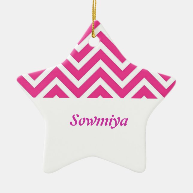 Customizable star shaped ceramic pendant ornament (Front)