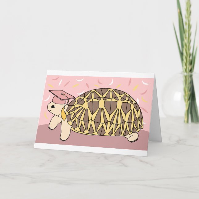 Customizable Star Tortoise Graduation Card 3 (Front)