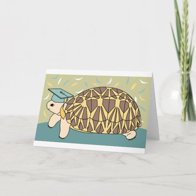 Customizable Star Tortoise Graduation Card 4 (Front)