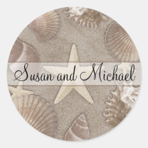 Customizable Starfish Wedding Stickers