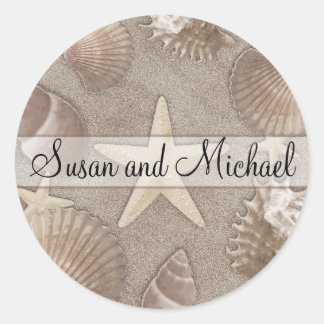 Customizable Starfish Wedding Stickers
