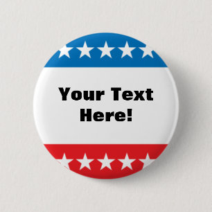 Customizable Stars and Stripes Design 2 Inch Round Button