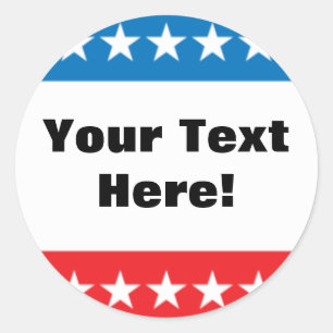 Customizable Stars and Stripes Design Classic Round Sticker