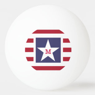 Customizable Stars and Stripes USA Momogram Ping Pong Ball