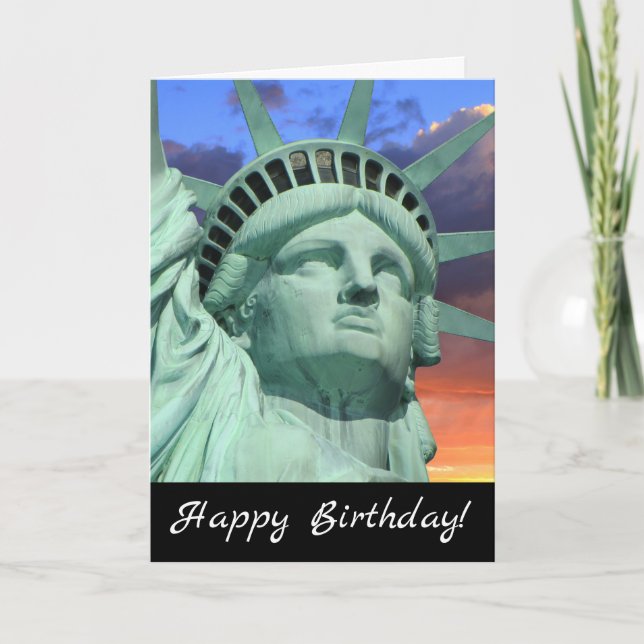 CUSTOMIZABLE STATUE OF LIBERTY BIRTHDAY CARD (Front)